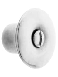 Stamped Brass Hoosier Cabinet Knob - 1 1/8 inch Diameter in Polished Nickel.